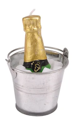 Produktbild von BURI Deko-Kerze Sektkühler mit Champagner Partydeko Hochzeitsdeko Silvesterkerze