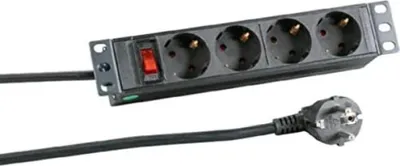 Image de EFB EK631DE.11GR EFB 10" 1HE Steckdosenleiste 4xCEE 7/3 mit Schalter,Alu,grau