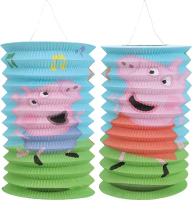 Produktbild von com-four® 2x Zuglaterne für Kinder - Papierlampion zur Herbstzeit - Martinslaterne für Lichterumzug - Papierlaterne zu Halloween und Sankt Martin - Faltlaterne
