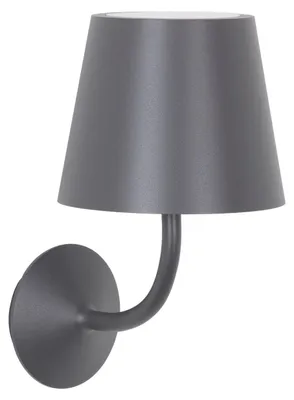 Productafbeelding van Zafferano Poldina 230V buitenwandlamp, gemaakt van aluminium, donkergrijs met een transparante polycarbonaat diffuser, beschermingsklasse IP54, fitting E27