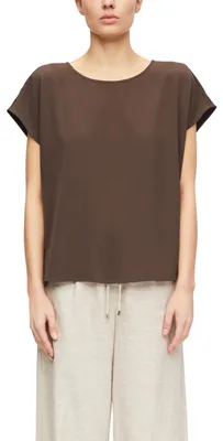 Produktbild von Comma Damen Bluse – Kurzarm, überschnittene Schultern, Rundhals