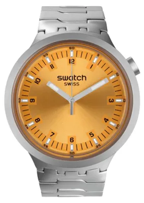 Produktbild von Swatch Herren Armbanduhr Sb07S103G mit Quarzwerk, Edelstahl, Silberfarben