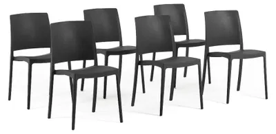Obrázek produktu pro Stohovatelné zahradní židle - Sada 6 - Plast - Moderní design - Pro interiér/exteriér