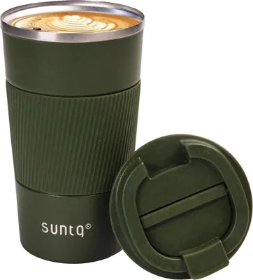 Produktbild von SUNTQ Kaffeebecher to go 510ml Thermo Edelstahl Grün Doppelwand Isoliert