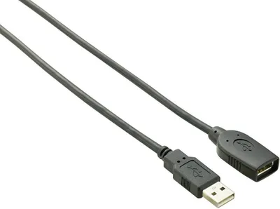 Produktbild von Renkforce USB-Kabel USB 2.0 USB-A Stecker, USB-A Buchse 10.00 m Schwarz vergoldete Steckkontakte RF-4096104