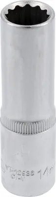 Produktbild von Yato YT-12936, Einzelner Artikel, Steckdosenadapter, Chrom-Vanadium-Stahl, 1/2", Satin, 77 mm