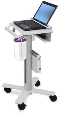 Produktbild von Ergotron Wagen - leichtes Design - für Notebook / Barcode-Scanner - medizinisch - Stahl - weiß, Aluminium - Bildschirmgröße: bis zu 43,2 cm (bis zu 17")