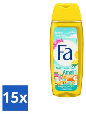 Productafbeelding van 15 x Douchegel Mediterrane Juwelen Amalfi - Orchidee & Citrus - 250 ml - Voordeelverpakking - 15 stuks