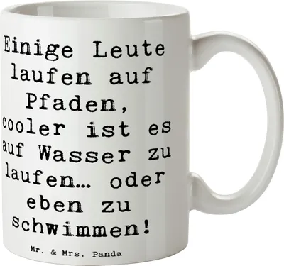 Produktbild von Mr. & Mrs. Panda Kaffeetasse Spruch Schwimmen Pfade - Weiß - Geschenk, Sportler, Kaffeebecher, Schwimmer, Schwimmbad, Teamsport, Wasser, Training, Sportart, Becher, Sport