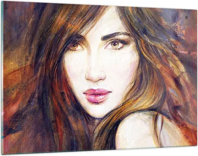 Produktbild von Bilder auf glas - Frau Gesicht Lippen - 120x80cm - Glasbilder - Wandbilder - Kunstdruck - zum Aufhängen bereit - Wanddekoration aus Glas - Glas Bilder - Wandbild auf Glas - Einteilig - GAA120x80-3986