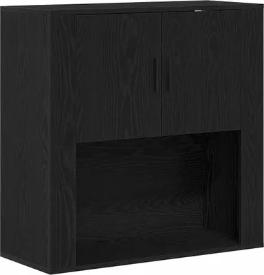 Zdjęcie produktu dla Szafka ścienna z półką z drzwiami Czarny dąb 80 x 33 x 80 cm