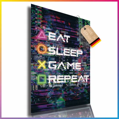 Produktbild von Poster: Gamer "Eat-Sleep-Game-Repeat"