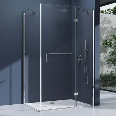 Immagine prodotto di doporro Box Doccia 100x120x190cm con Piatto Doccia, Cabina Bagno Vetro di Sicurezza ESG Vetro Trasparente Incluso Rivestimento Facile da Pulire Ravenna04k