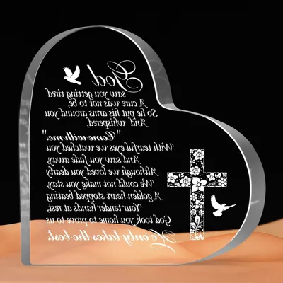 Productafbeelding van Gedenkteken Verlies - Rouwgeschenk Sympathie - Herinnering Tonen - Hartvormig Acryl - 13 x 13 cm - Transparant
