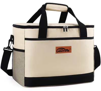 Immagine prodotto di Borsa termica frigo - 26 litri - Impermeabile - 38 x 24 x 28,5 cm - Beige - Per campeggio e picnic
