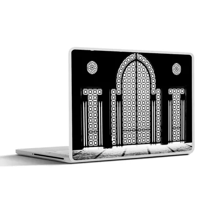 Produktbild von MuchoWow® Laptop Aufkleber Sticker Cover Architektur - Schwarz - Weiß - Muster 40x30 cm - Laptop Dekoration - Selbstklebend