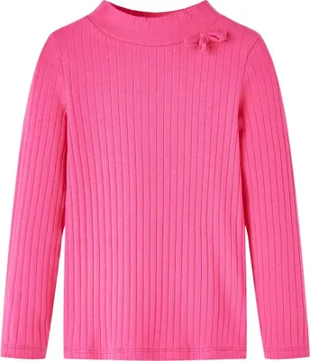 Produktbild von Kinder-Langarmshirt Rippstrick Knallrosa 128
