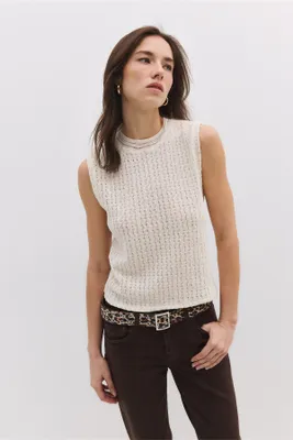 Produktbild von Bluse mit Rundhalsausschnitt und Spitze, Ecru, XS