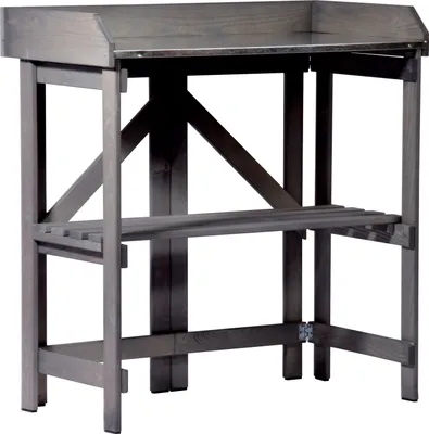 Produktbild von dobar Klappbarer Pflanztisch mit verzinkter Arbeitsplatte und Ablagefläche, 85 x 44 x 89 cm, Anthrazit