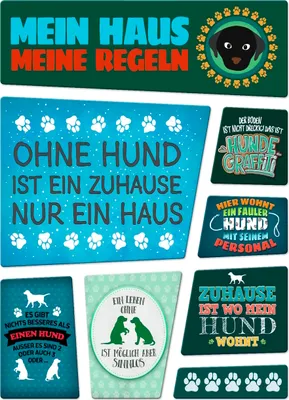 Produktbild von Hunde Kühlschrankmagnete im 8er Set Hund Haustier Fell Familie Rudel Liebe Rasse