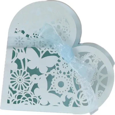 Produktbild von 50pcs Hochzeit Süßigkeiten Boxen, Liebe Herzform Hohlen Süßigkeiten Box Cookie Geschenk-Boxen Romantische Hochzeit Favors Niedlich Schokolade Box