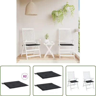 Produktbild von The Living Store Gartenstuhl-Kissen 2 Stk. Schwarz 50x50x3 cm Oxford-Gewebe