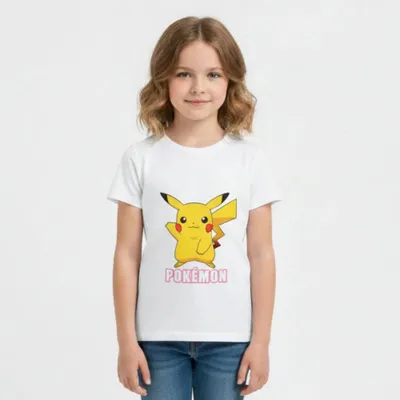 Produktbild von Pokémon Pikachu Mädchen Kinder T-Shirt – Weiß / 110/116