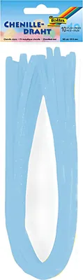 Produktbild von folia Chenilledraht (Pfeifenputzer) himmelblau 10 Stück