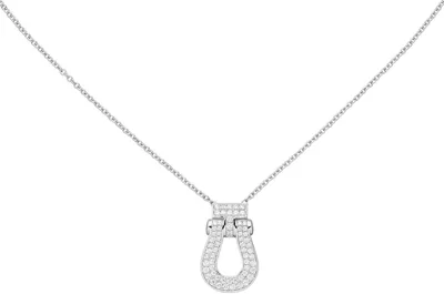 Produktbild von Collier Halskette mit Anhänger 64 Zirkonia weiß 925 Silber rhodiniert 45cm