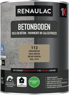 Produktbild von RENAULAC Betonbodenfarbe seidenmatt grau-beige 2.5 l