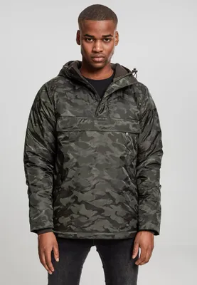Produktbild von Urban Classics Jacke Padded Camo Pull Over Jacket Darkolive-S