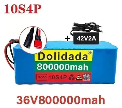 Obrázok produktu pre 36V 80Ah lítiovo-iónová batéria – 10S4P batériový balík – Vysoká kapacita – Vhodné pre elektrické bicykle a skútre – Integrovaný systém riadenia batérie (BMS) – Nabíjačka súčasťou – T-DC-80AH