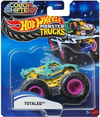 Produktbild von Hot Wheels Color Shifters Monster Trucks TOTALED Vehicle, Monstertruck, 3 Jahr(e), Metall, Mehrfarbig
