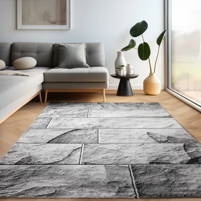 Produktbild von Moderner Designteppich mit dynamischem Schwungmuster - stilvoll und ausdrucksstark, Größe: 240 x 340 cm, Farbe: Schwarz-4