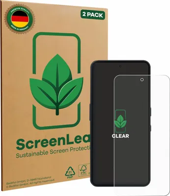Produktbild von 2x ScreenLeaf Schutzfolie für Nothing Phone (3a) Lite nachhaltiger Displayschutz Display Schutz Folie Klar Transparent