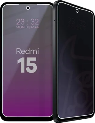 Produktbild von Hybridglas mit Privatschutzfilter für Xiaomi Redmi 15 5G, Bizon Glass Mule Shadow, Matt