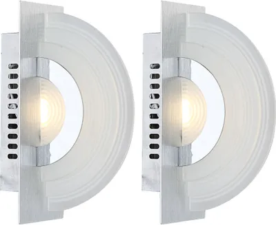 Produktbild von 2er Set LED Wandleuchte, Chrom, Glas, L 20 cm
