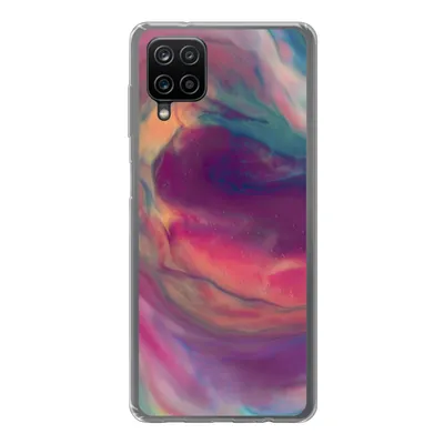 Produktbild von MuchoWow® Handyhülle Schutzhülle Hülle für Samsung Galaxy A12 Flüssig - Rosa - Türkis - Abstrakt Silikon Softcase Handy Hülle - Bild