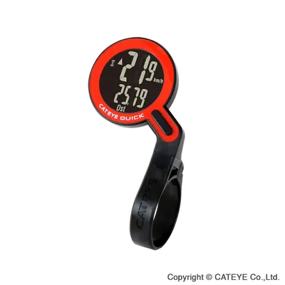 Image de Compteur vélo Cat Eye Quick CC-RS100W, couleur : noir/rouge