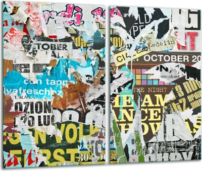 Produktbild von Herdabdeckplatten 2 teilig 30x52 Glaskeramikkochfeld Abdeckung Glas Pop Art
