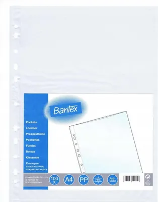 Zdjęcie produktu dla Koszulki Groszkowe Obwoluty A4 - 35 mic - BANTEX - 100 szt.