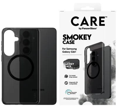 Obrázek produktu pro PanzerGlass CARE™ by ® Smokey Case w. Black Qi Samsung Galaxy S26+, Obal, Samsung, Samsung - Galaxy S26+, Černá