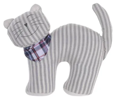 Produktbild von Atmosphera Turstopper Katze - grau - 1 kg - Polyester - 26 x 9 x 23 cm