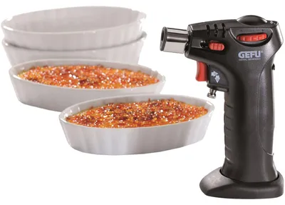 Zdjęcie produktu dla GEFU® Zestaw do crème brûlée "Carmello" z 6 owalnymi białymi miskami