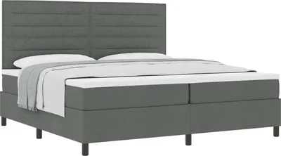 Produktbild von vidaXL Boxspringbett mit Matratze Dunkelgrau 200 x 200 cm Stoff