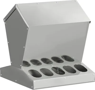 Obrázek produktu pro vidaXL Krmítko pro kuřata stříbrné 40 x 40 x 45 cm Pozinkovaná ocel