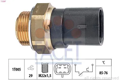 Produktbild von FACET 7.5287 Temperaturschalter Kühlerlüfter Thermoschalter für IVECO DAILY II Pritsche/Fahrgestell DAILY II Kasten/Kombi DAILY II Kipper