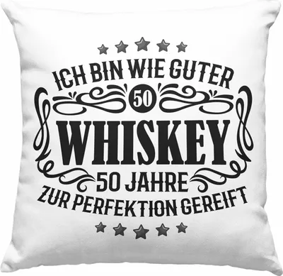 Produktbild von Trendation - 50. Geburtstag Männer Deko-Kissen mit Füllung 40x40 Geschenk Geschenkidee 50er Geburtstag Spruch Perfektion Vater Papa Lustiger Spruch Witzig Trinker (Grau)