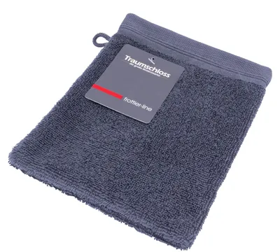 Produktbild von Traumschloss Frottier-Line Waschhandschuh 16 x 21 cm dunkelgrau Flauschig weich & angenehm zur Haut