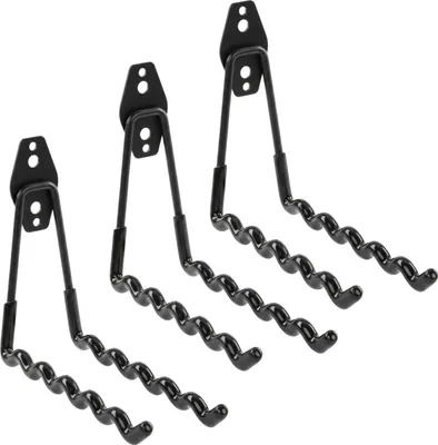 Produktbild von Set 3 Stck. Wandhaken von BOTLE, Werkzeughaken, für Elektrowerkzeuge, Wellenform 19cm, mit PVC-Ummantelung, für Garage, Schuppen, Halterung für Fahrräder oder Gartenschläuche, Doppelhaken, Tragkraft bis 25kg